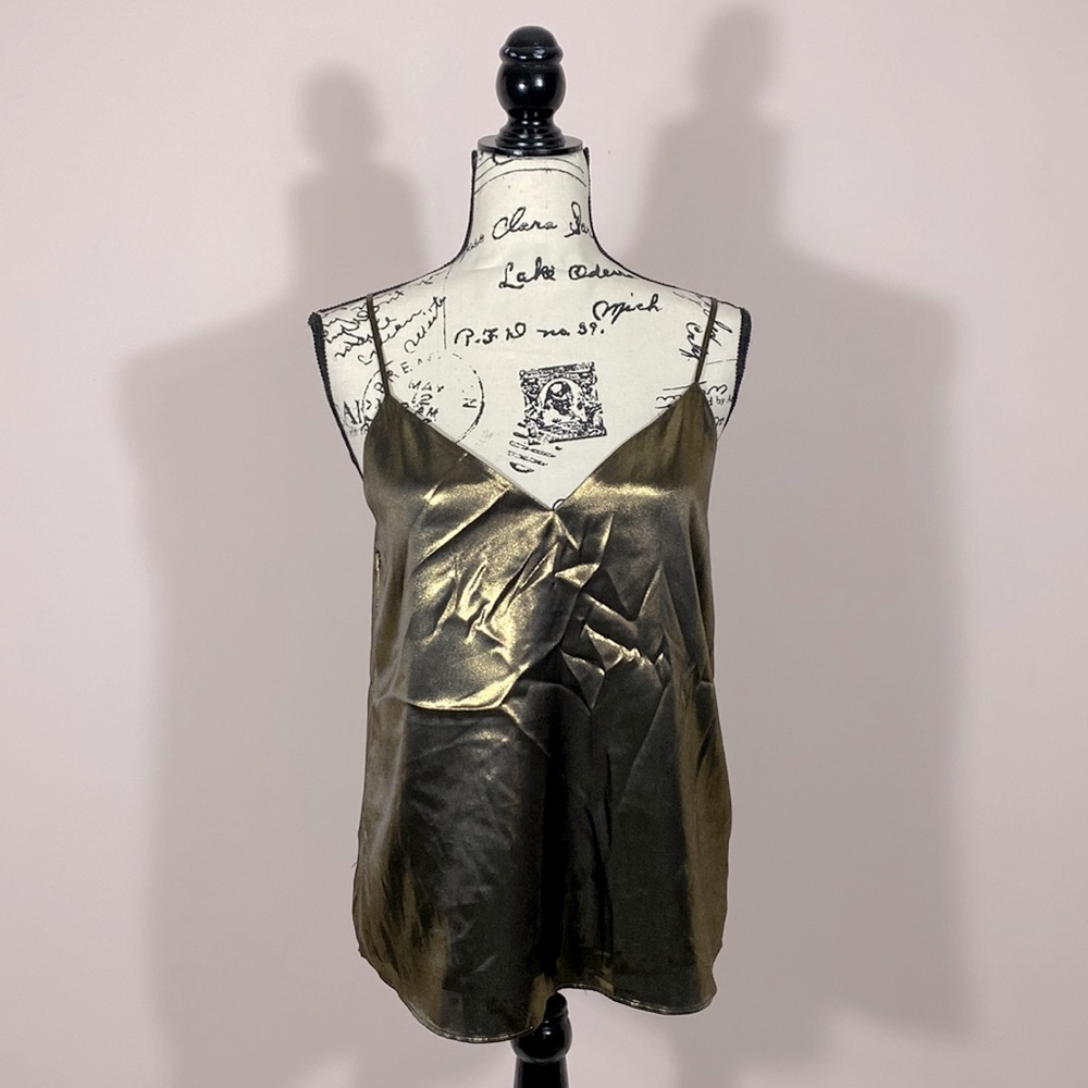 Aritzia Babaton Gold Metallic Tank Top S